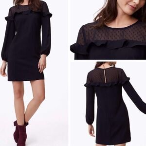 𝅺loft Sheer Dot Yoke Dress Nwt